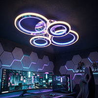 LED осветително тяло 2+2 CIRCLE CHROME RGB-MIX Еквивалент 800W С дистанционно управление
