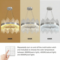 LED висящо осветително тяло CROWN Silver Crystal 80 см – еквивалент 600W