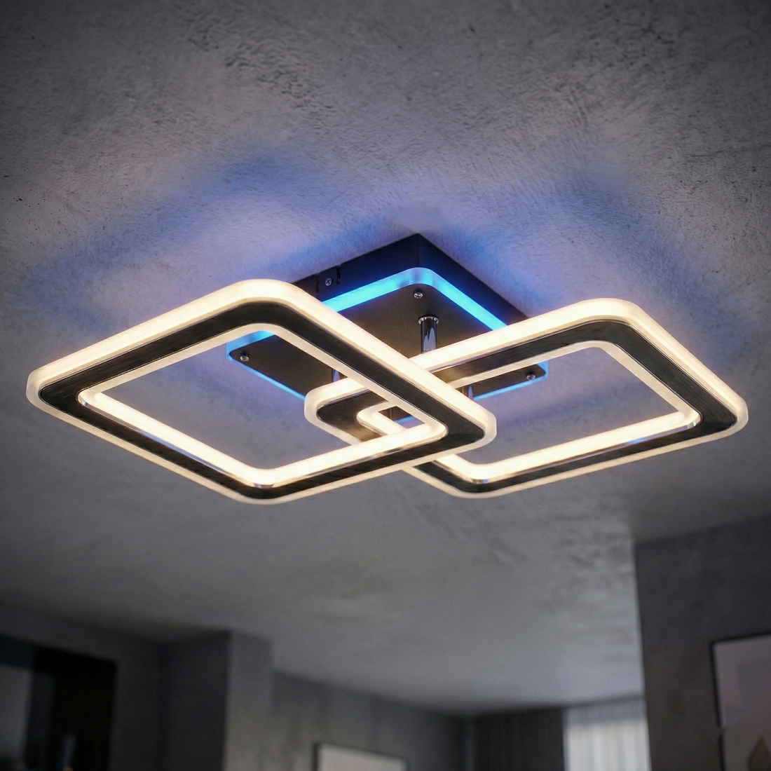 LED осветително тяло Two Square GRIDLINE Черно RGB – Еквивалент 500W, с дистанционно