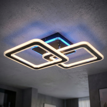 LED осветително тяло Two Square GRIDLINE Черно RGB – Еквивалент 500W, с дистанционно