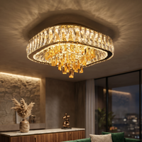 Осветително тяло LED кристал Плафон Royalty Square с дистанционно, еквивалент 800W