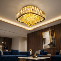 Осветително тяло LED кристал Плафон Royalty Square с дистанционно, еквивалент 800W