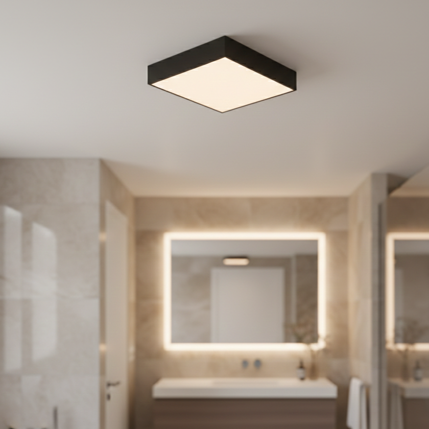 LED плафон Quadro Black Ultra-Slim 30см – 24W, еквивалент 250W, 3 цвята светлина, IP54