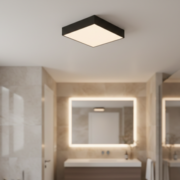 LED плафон Quadro Black Ultra-Slim 30см – 24W, еквивалент 250W, 3 цвята светлина, IP54