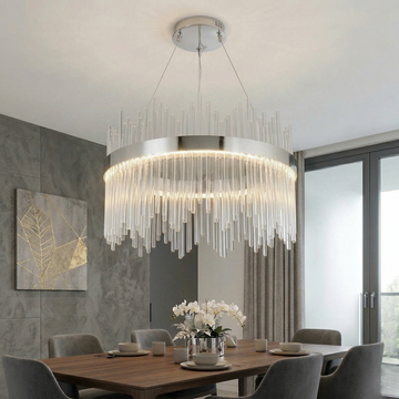 LED висящо осветително тяло CROWN Silver Crystal 60 см – еквивалент 500W