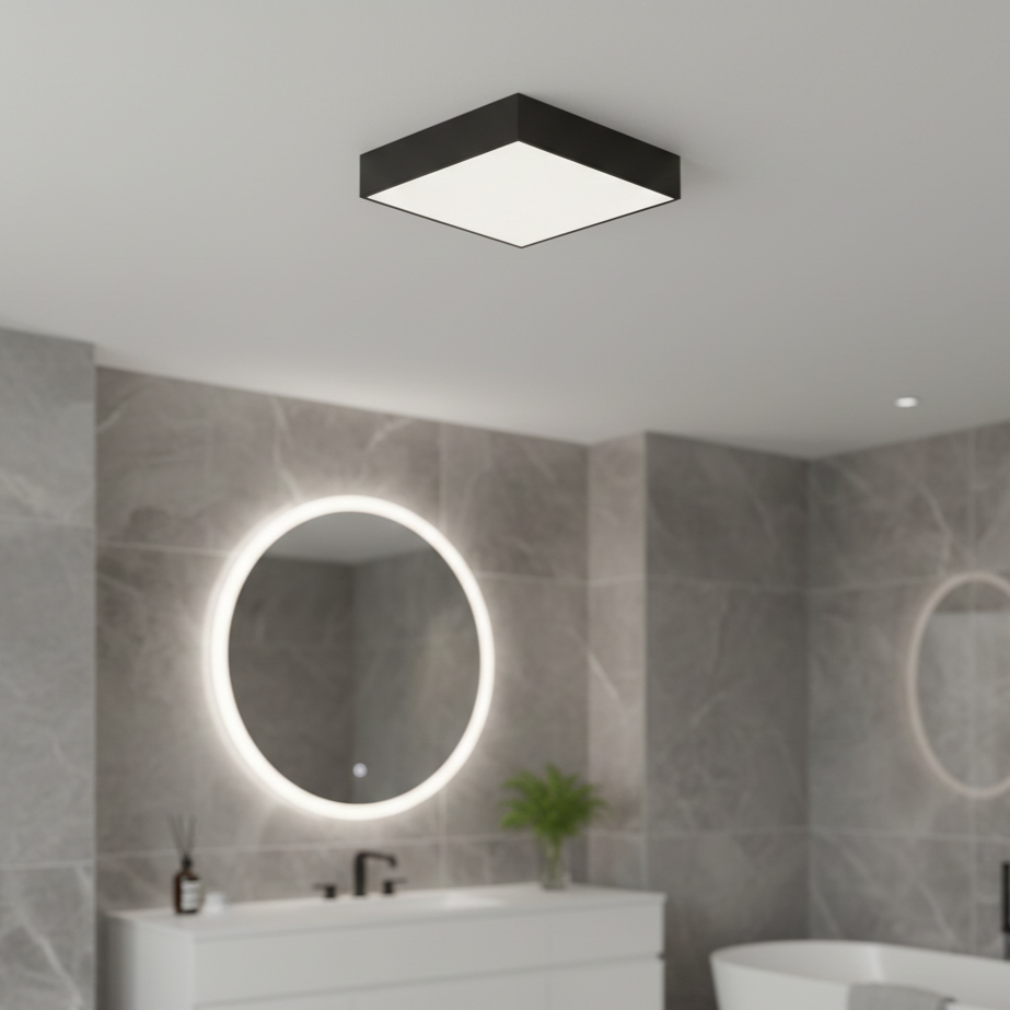 LED плафон Quadro Black Ultra-Slim 30см – 24W, еквивалент 250W, 3 цвята светлина, IP54