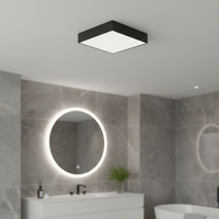 LED плафон Quadro Black Ultra-Slim 30см – 24W, еквивалент 250W, 3 цвята светлина, IP54