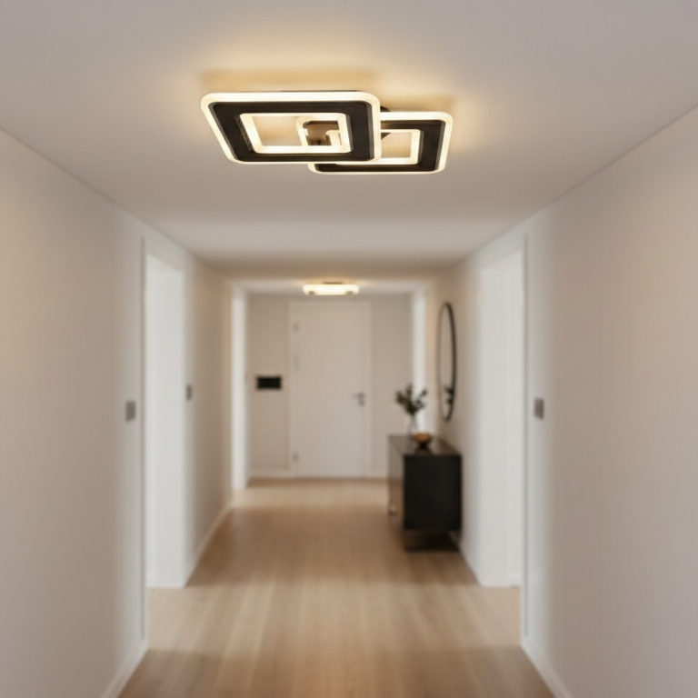 LED Аплик Square GRIDLINE Черен – Еквивалент 300W с дистанционно