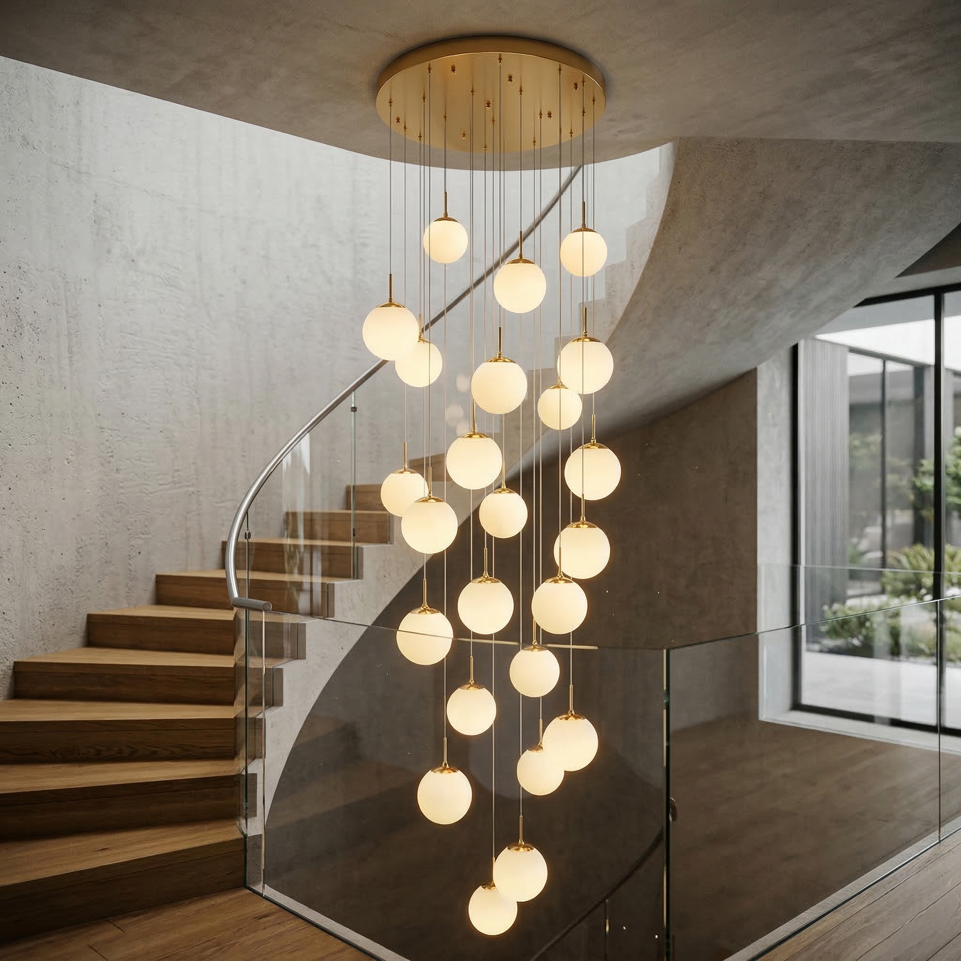 Осветително тяло Абажур Мат GOLD LUXURY STAIRCASE Gigant