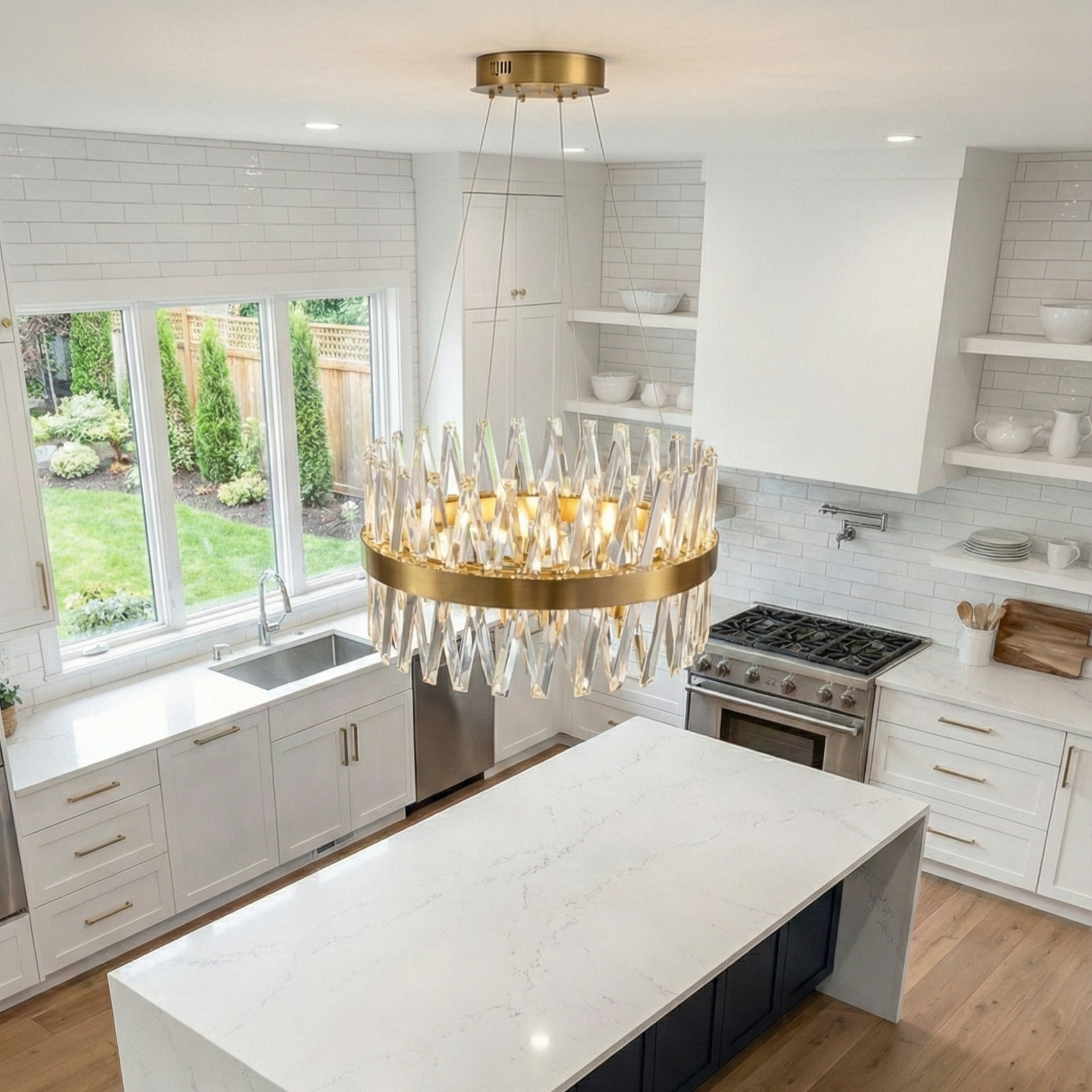 LED полилей Bijoux Gold Crystal с дистанционно управление 50CM