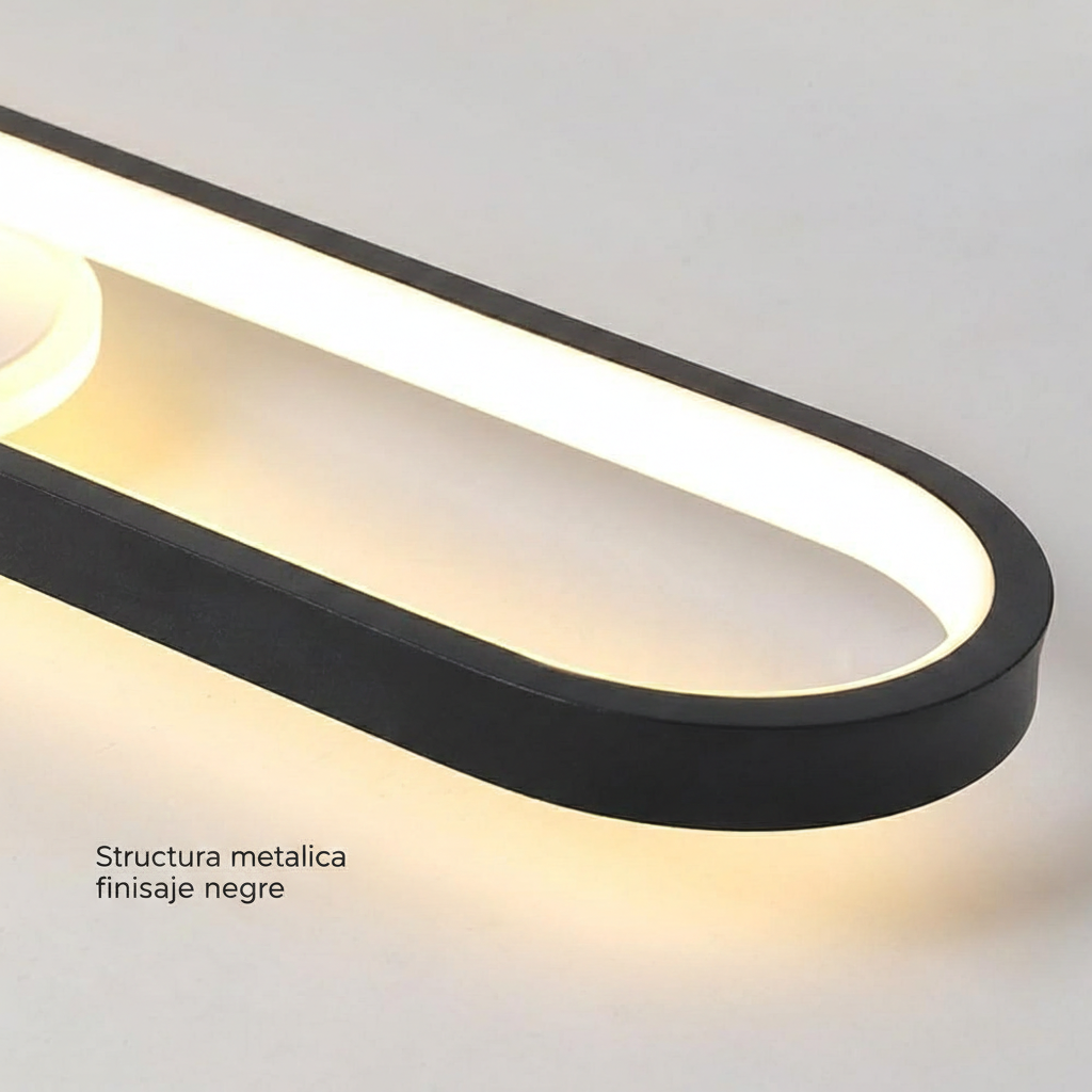 LED аплик със спотове 60 cm Бял + Черен – еквивалент 200W