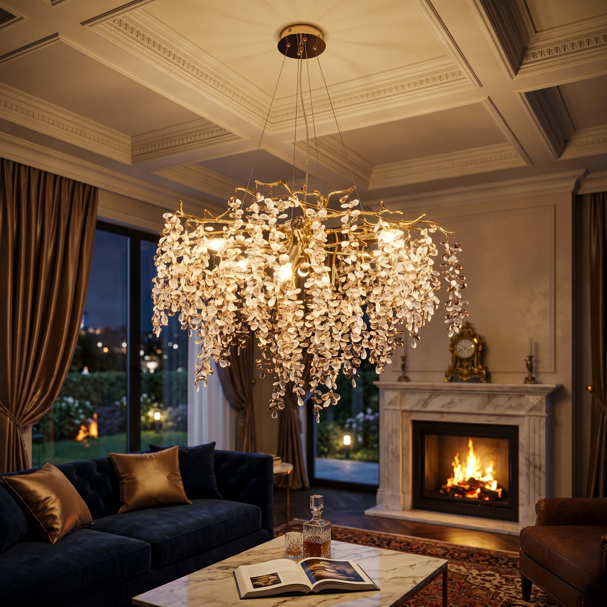 Полилей кристал LUXURY Golden Grapes 80CM