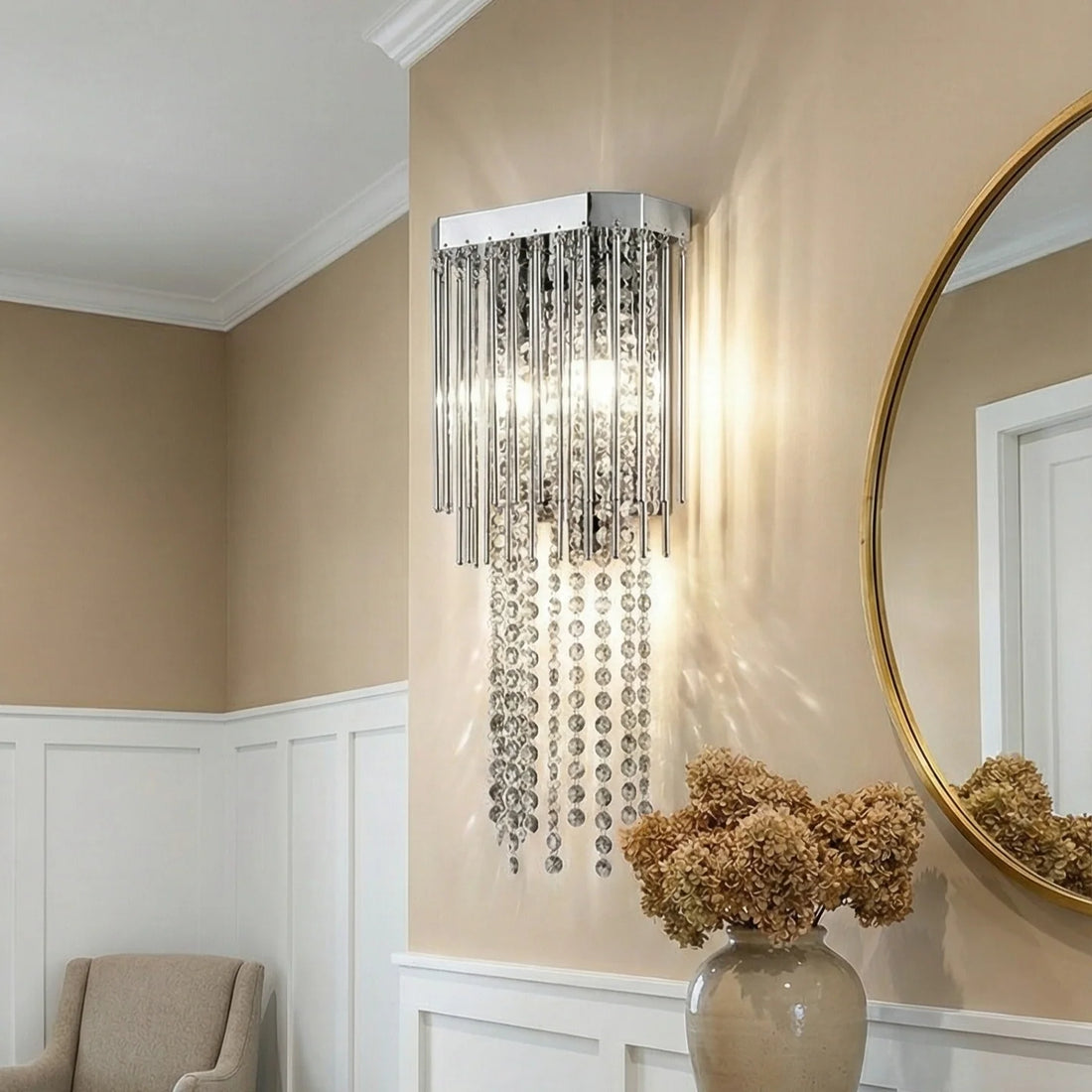 Аплик за стена Cristal Luxury Chrome Beauty