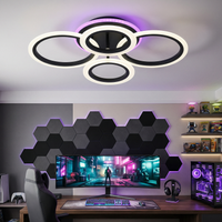 LED осветително тяло 4 Circle RGB BLACK Еквивалент 500W Дистанционно
