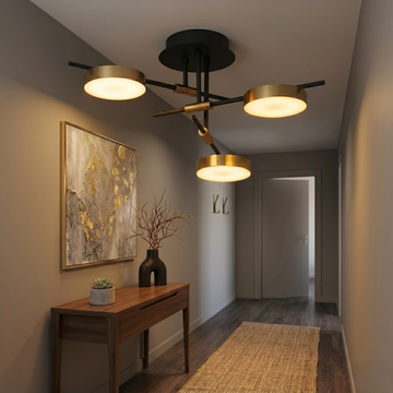 LED осветително тяло Kara Gold & Black – Топла светлина, еквивалент 200W