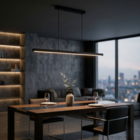 LED осветително тяло 36W висящо Elegant Office Black еквивалент 300W