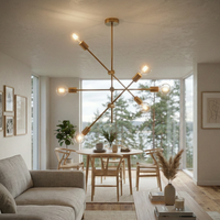 Осветително тяло в северен стил Mid-Century 6xE27 Gold