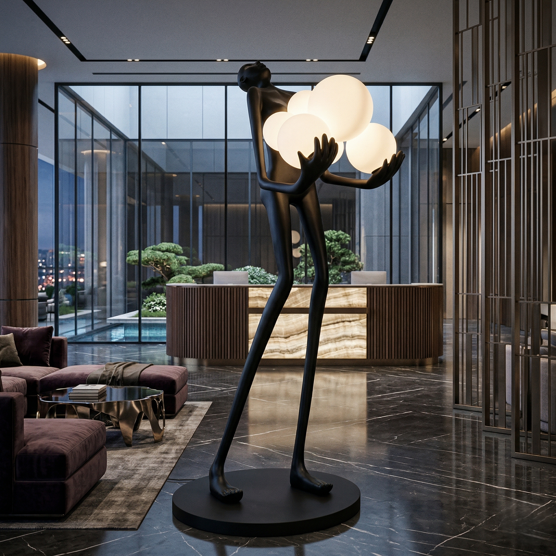 Лампион Luxury OMNIO Black 180cm