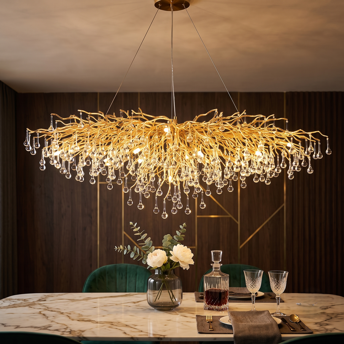 Полилей кристал LUXURY Golden Tears 140x50CM