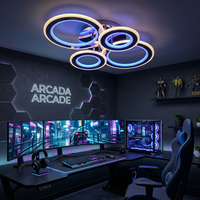 LED осветително тяло 2+2 CIRCLE CHROME RGB-MIX Еквивалент 800W С дистанционно управление