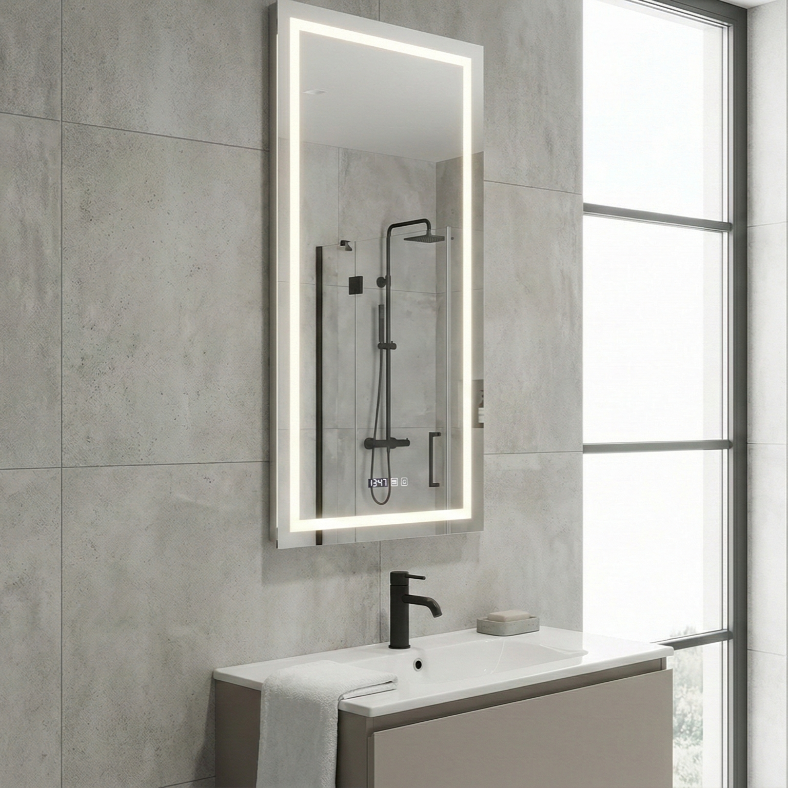 LED огледало CALYX 150x60cm Touch, 3 светлини и сензор за близост