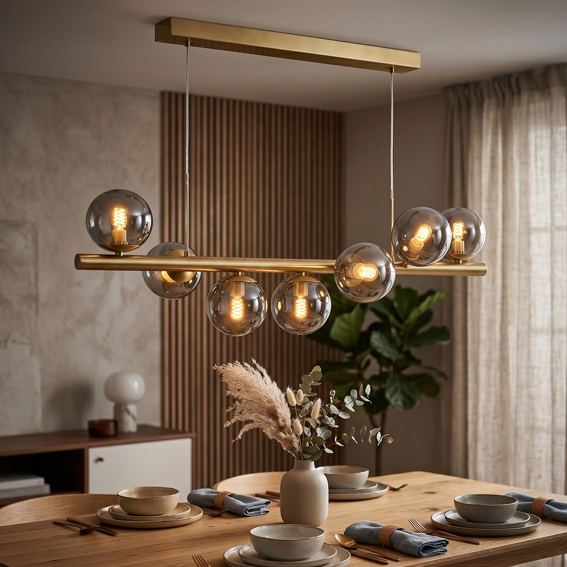 Осветително тяло Абажур опушен GOLD линеен дизайн DX220-7