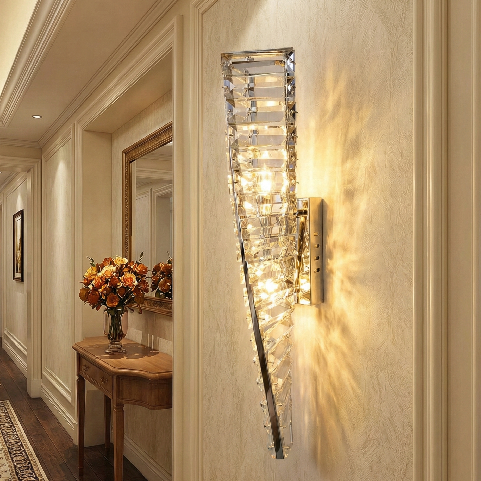 LED стенен аплик с кристали CIRQA Сребрист 50 cm