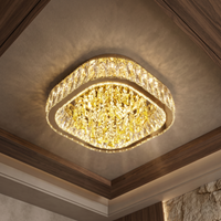 Осветително тяло LED кристал Плафон Royalty Square с дистанционно, еквивалент 800W