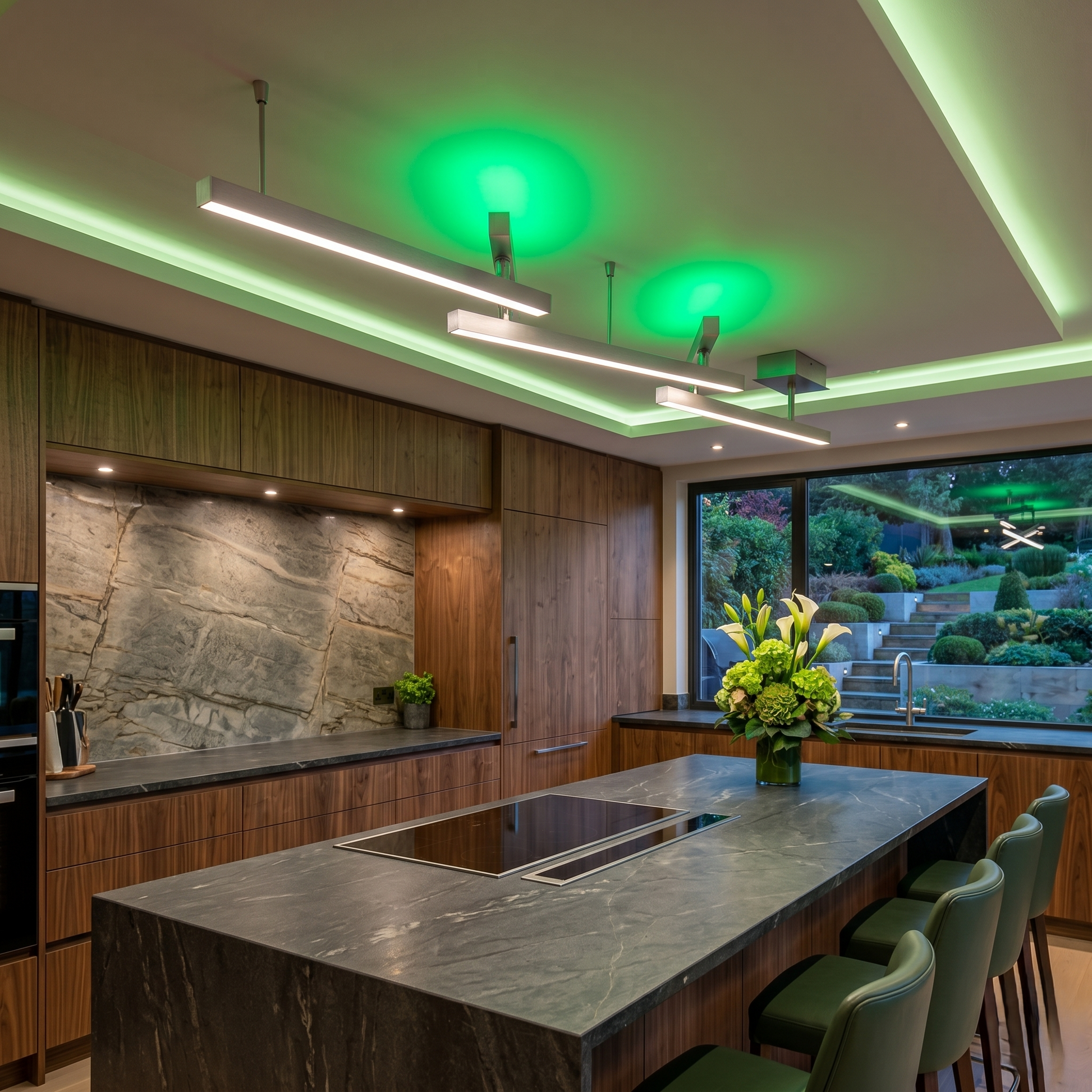 LED осветително тяло RGBW MELBY, регулируемо, сребристо, 242cm, еквивалент 300W, дистанционно