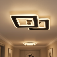 LED Аплик Square GRIDLINE Черен – Еквивалент 300W с дистанционно