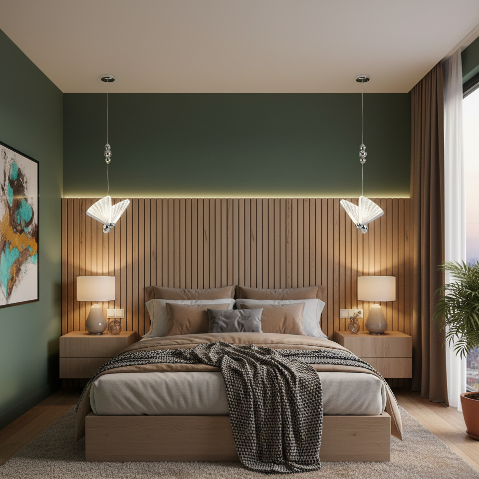 LED висящо осветително тяло Modern Nordic Butterfly Silver