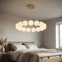 Окачено LED осветително тяло Gold PEARL еквивалент 200W с дистанционно