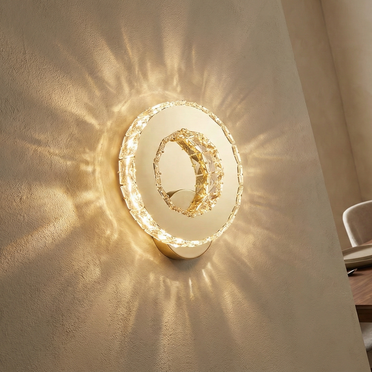 LED аплик 16W Cristal RING Gold