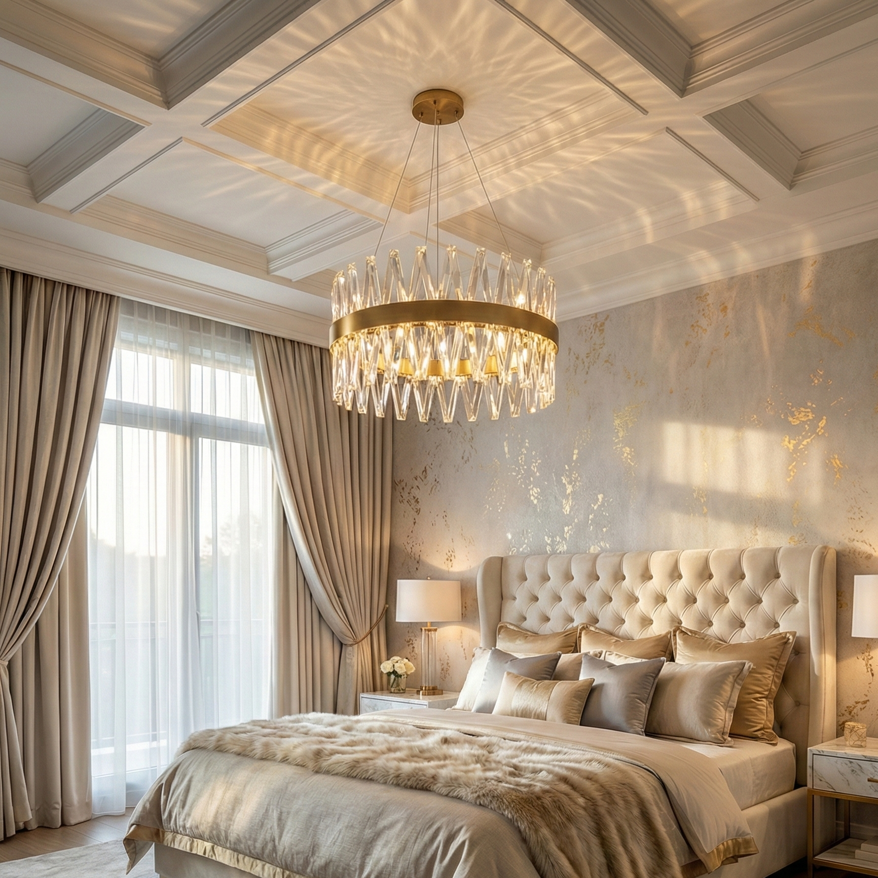 LED полилей Bijoux Gold Crystal с дистанционно управление 50CM