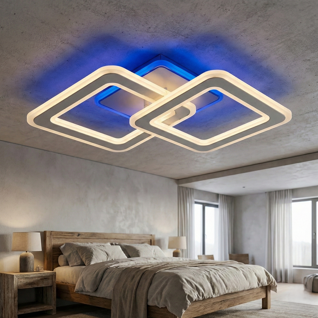 LED Осветително тяло Two Square GRIDLINE Бяло RGB – Еквивалент 500W, с дистанционно