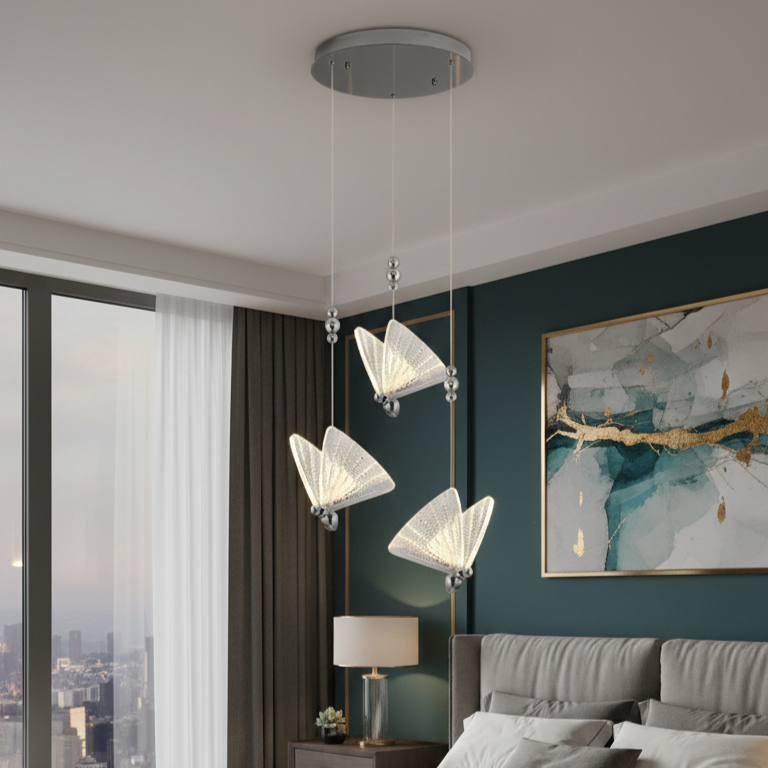 LED осветително тяло Luxury 3 Silver Butterflies