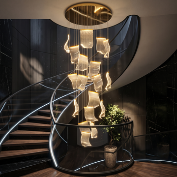 LED осветително тяло Luxury PAPER QUILL GOLD 18 елемента Еквивалент 350W Дистанционно