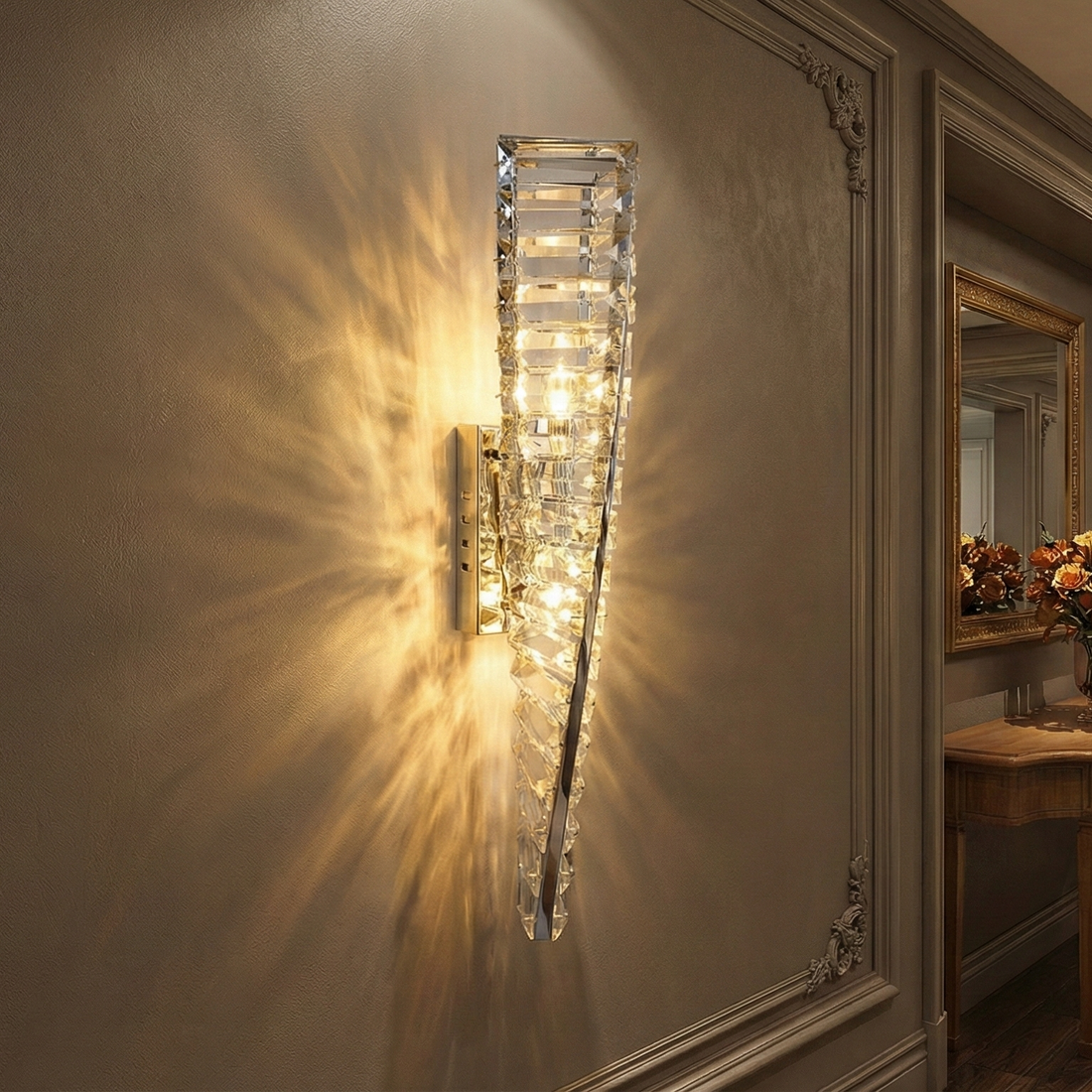LED стенен аплик с кристали CIRQA Сребрист 50 cm