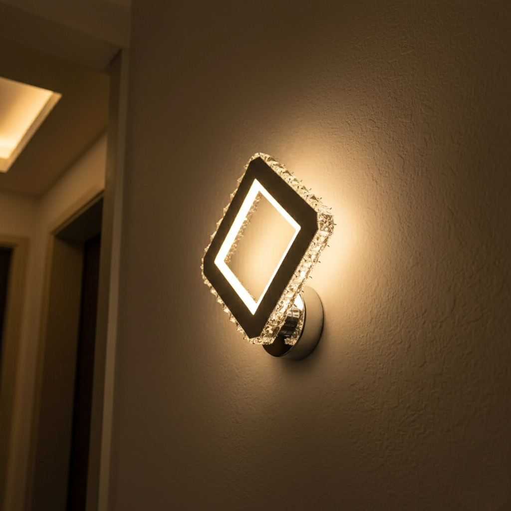 LED стенен аплик с кристали Diamond Edge Chrome