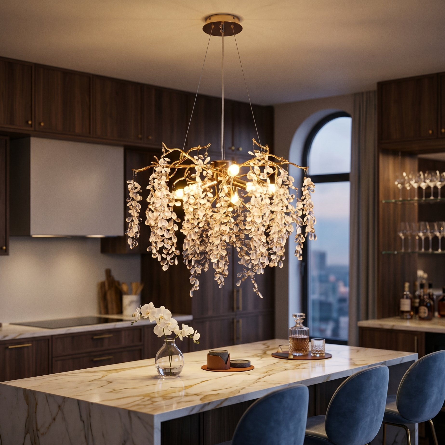 Полилей кристал LUXURY Golden Grapes 60CM