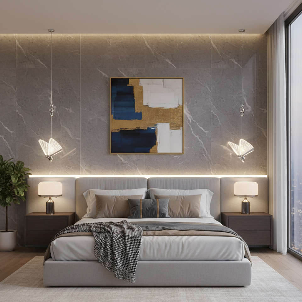 LED висящо осветително тяло Modern Nordic Butterfly Silver