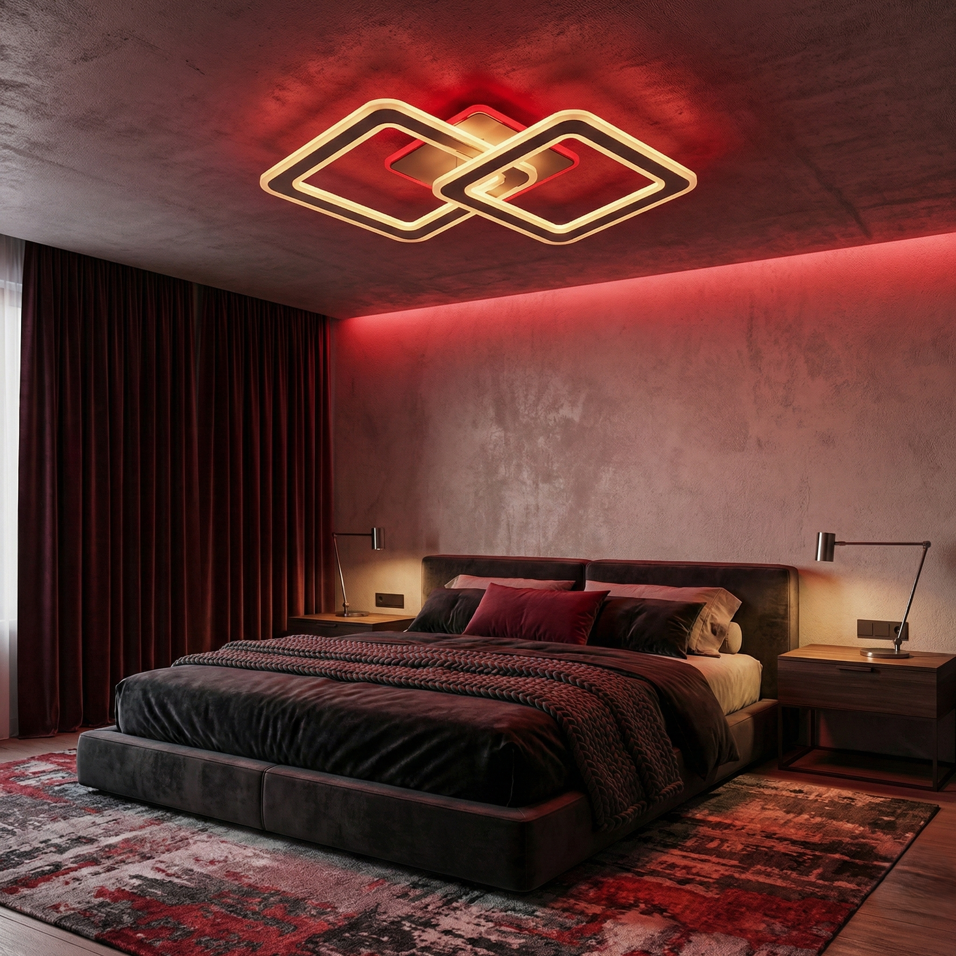 LED Осветително тяло Two Square GRIDLINE Бяло RGB – Еквивалент 500W, с дистанционно