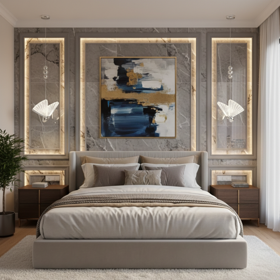 LED висящо осветително тяло Modern Nordic Butterfly Silver