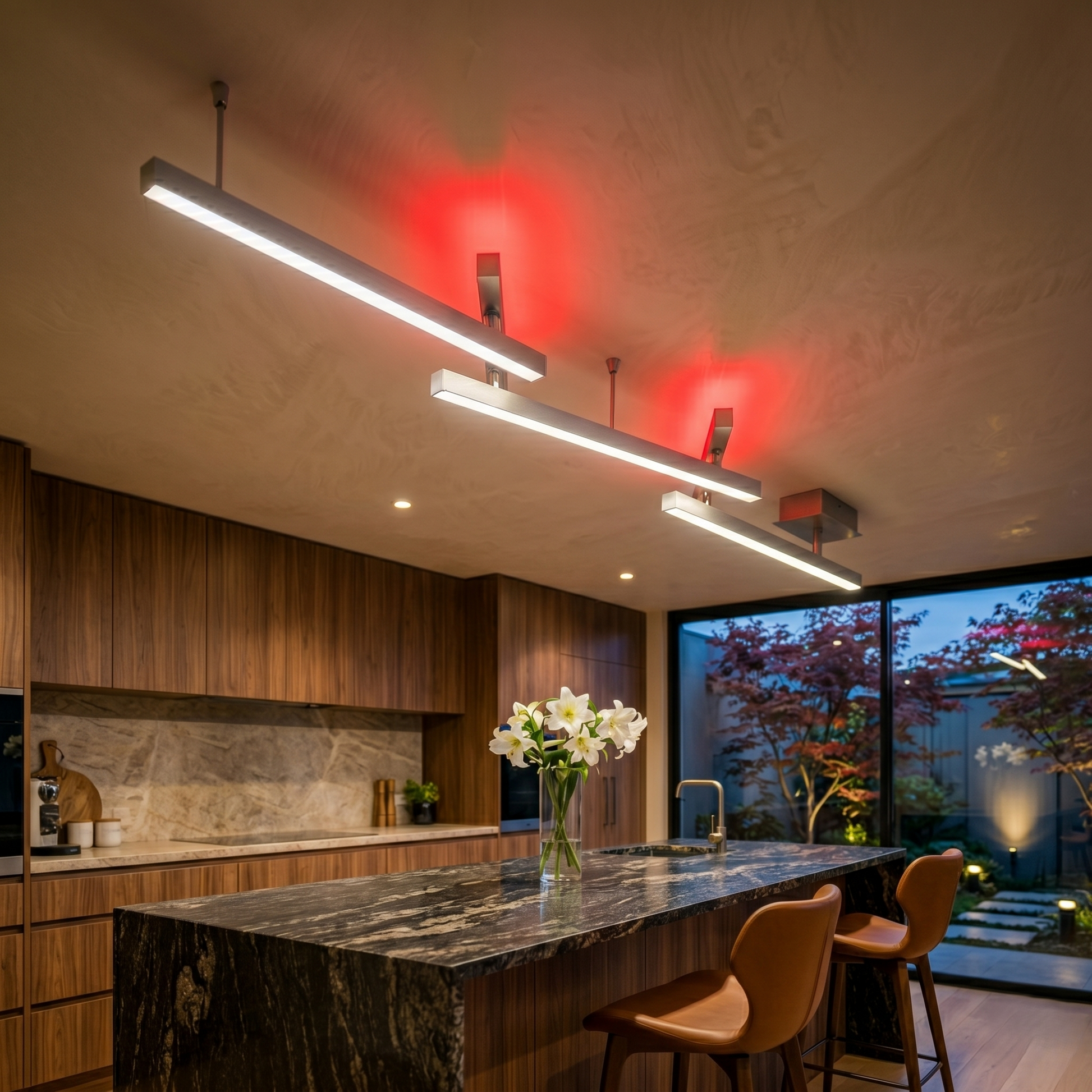 LED осветително тяло RGBW MELBY, регулируемо, сребристо, 242cm, еквивалент 300W, дистанционно