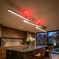 LED осветително тяло RGBW MELBY, регулируемо, сребристо, 242cm, еквивалент 300W, дистанционно