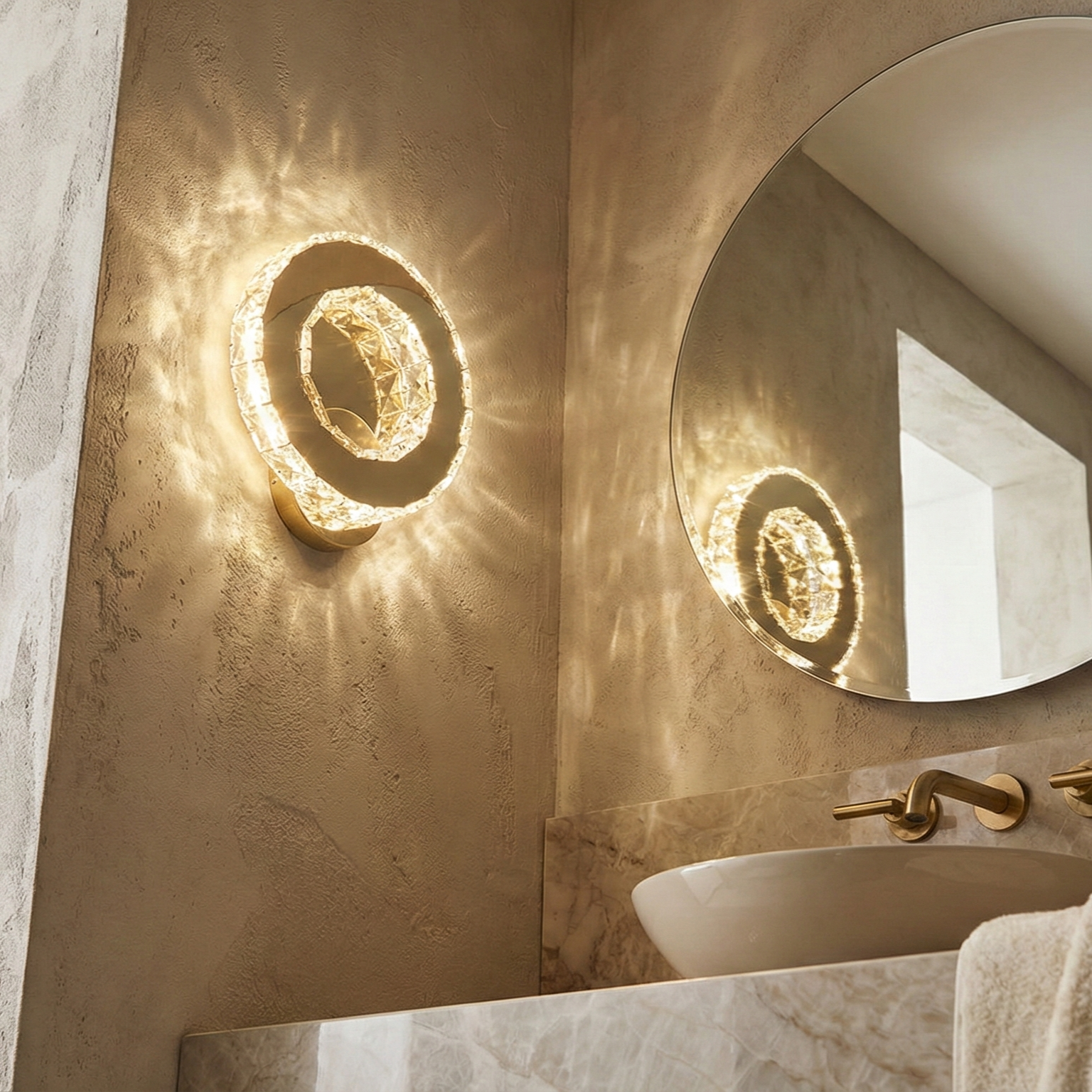 LED аплик 16W Cristal RING Gold