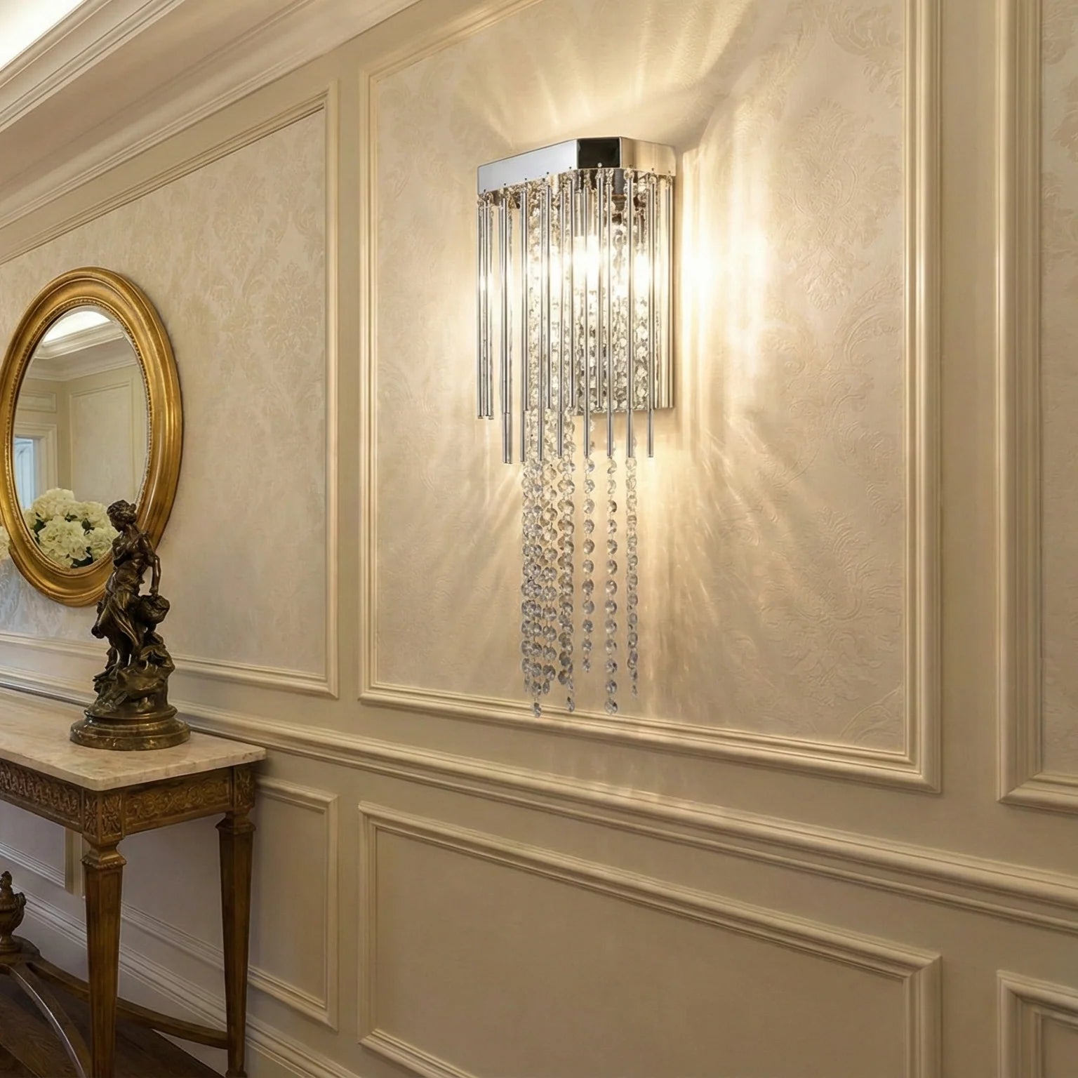Аплик за стена Cristal Luxury Chrome Beauty