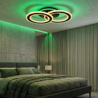 LED Осветително тяло Two Circle GRIDLINE Черно RGB Еквивалент 400W с дистанционно