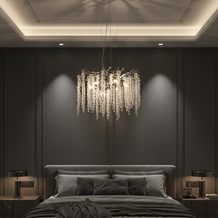 Кристален полилей LUXURY Silver Willow 46 cm