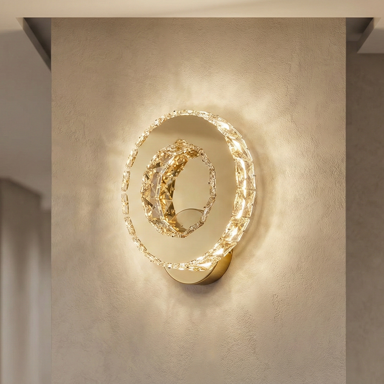 LED аплик 16W Cristal RING Gold